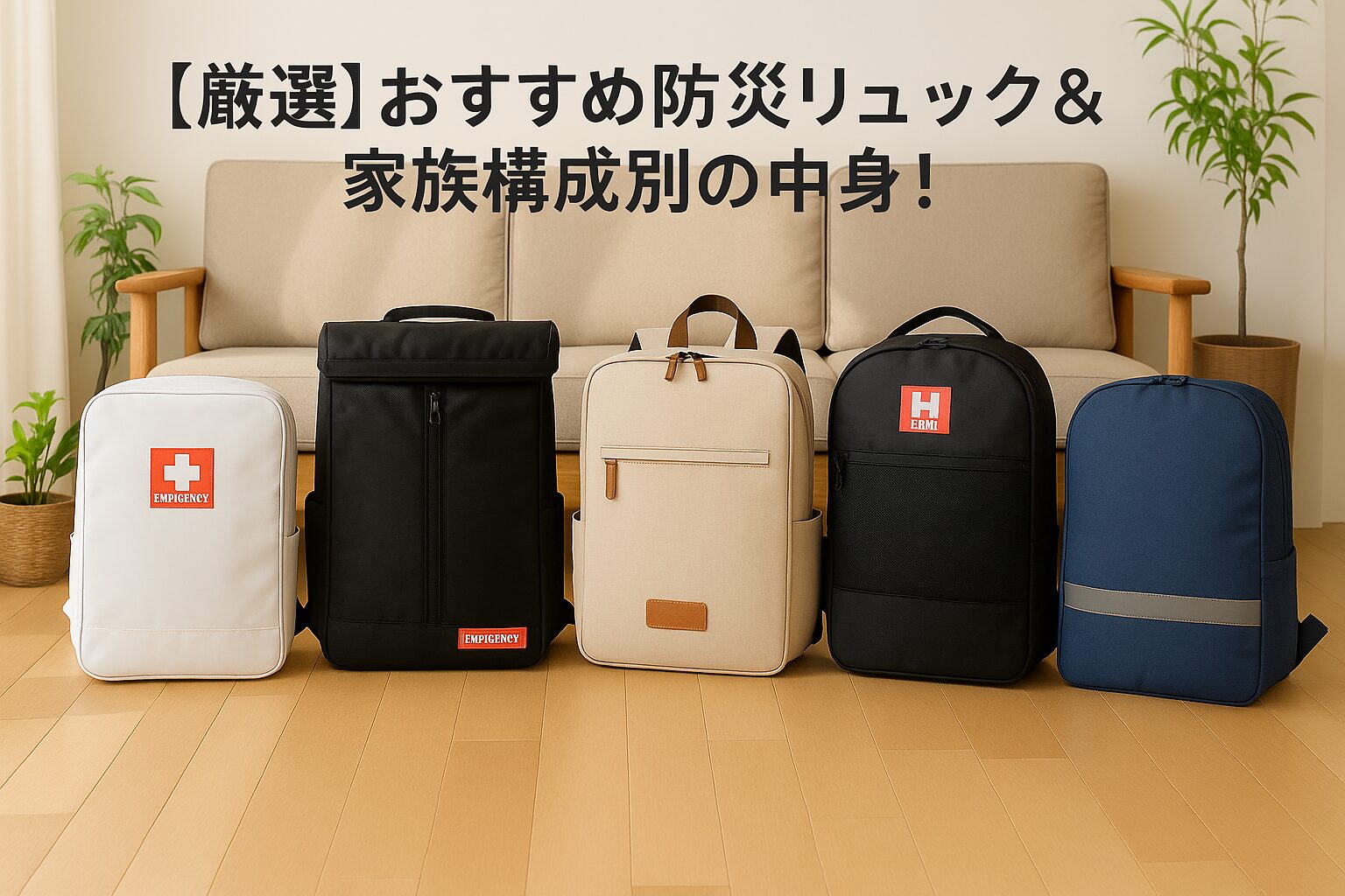 おすすめ防災リュック＆家族構成別の中身